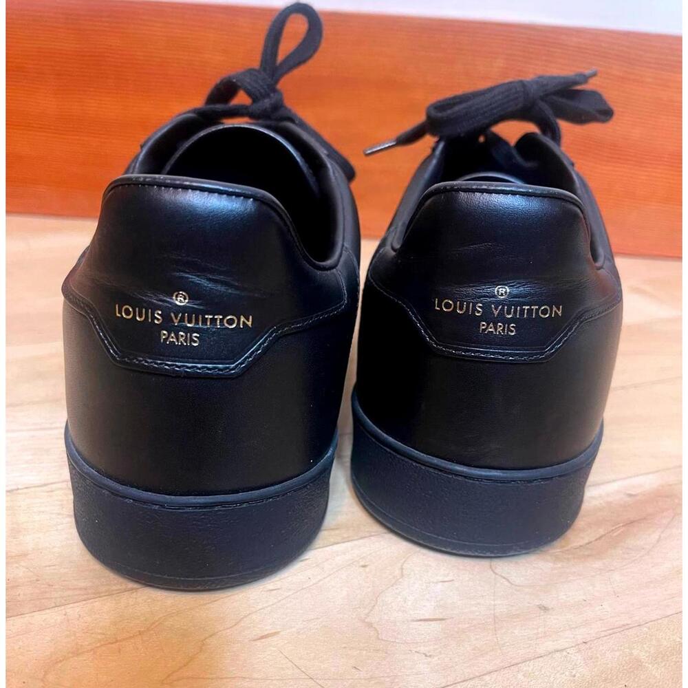 Louis Vuitton Leather "Rivoli" Sneaker 10 US Men Low Top Lace Up Black Black - Picture 4 of 7